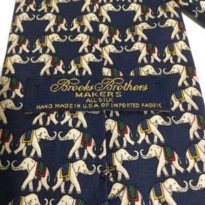 Brooks Brothers Navy Silk Elephant Tie